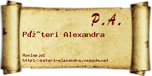 Péteri Alexandra névjegykártya