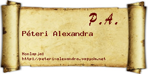 Péteri Alexandra névjegykártya